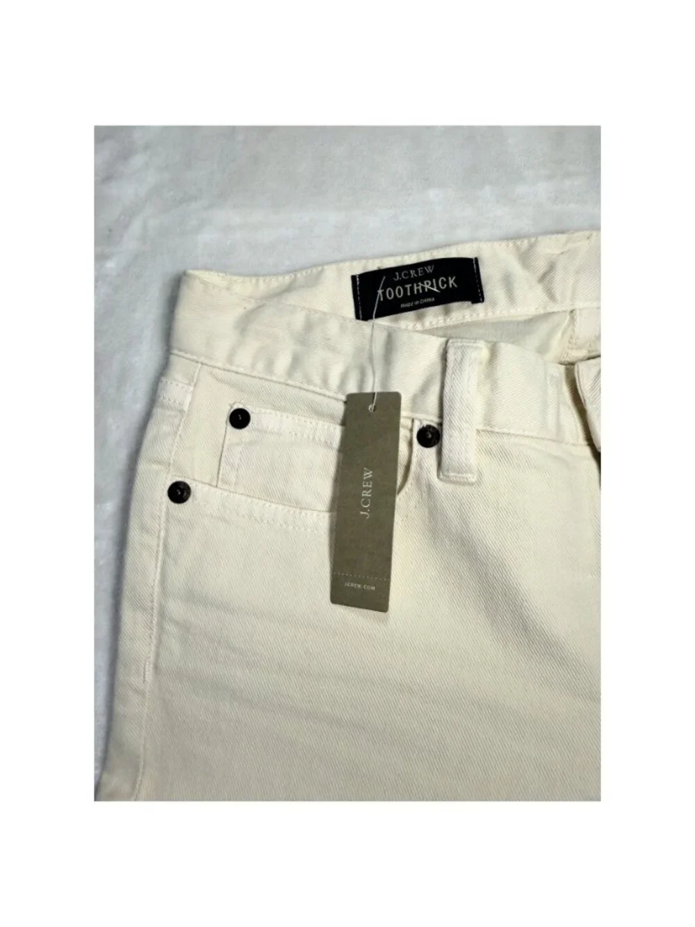 J.Crew Toothpick Ankle Jeans Ivory Size 26 NWT Quiet Luxury